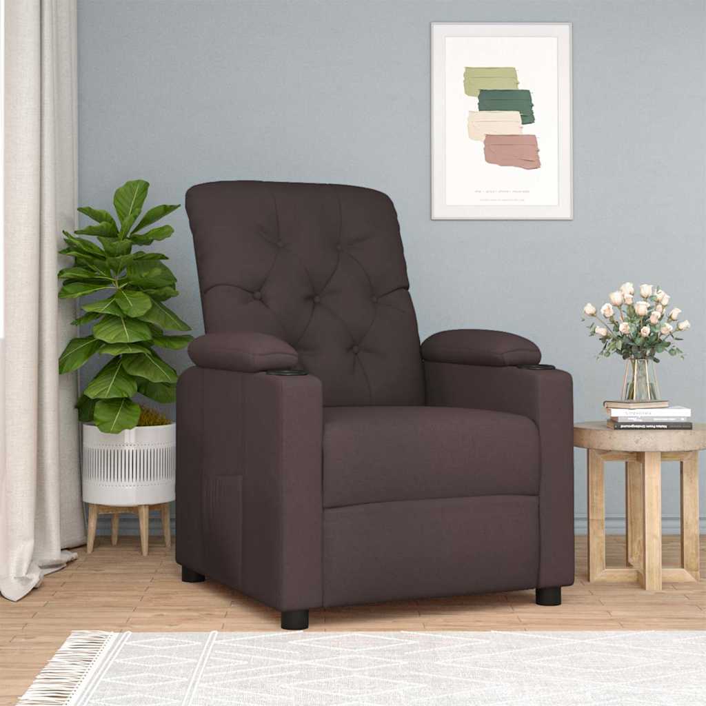 Fauteuil inclinable Marron foncé Tissu