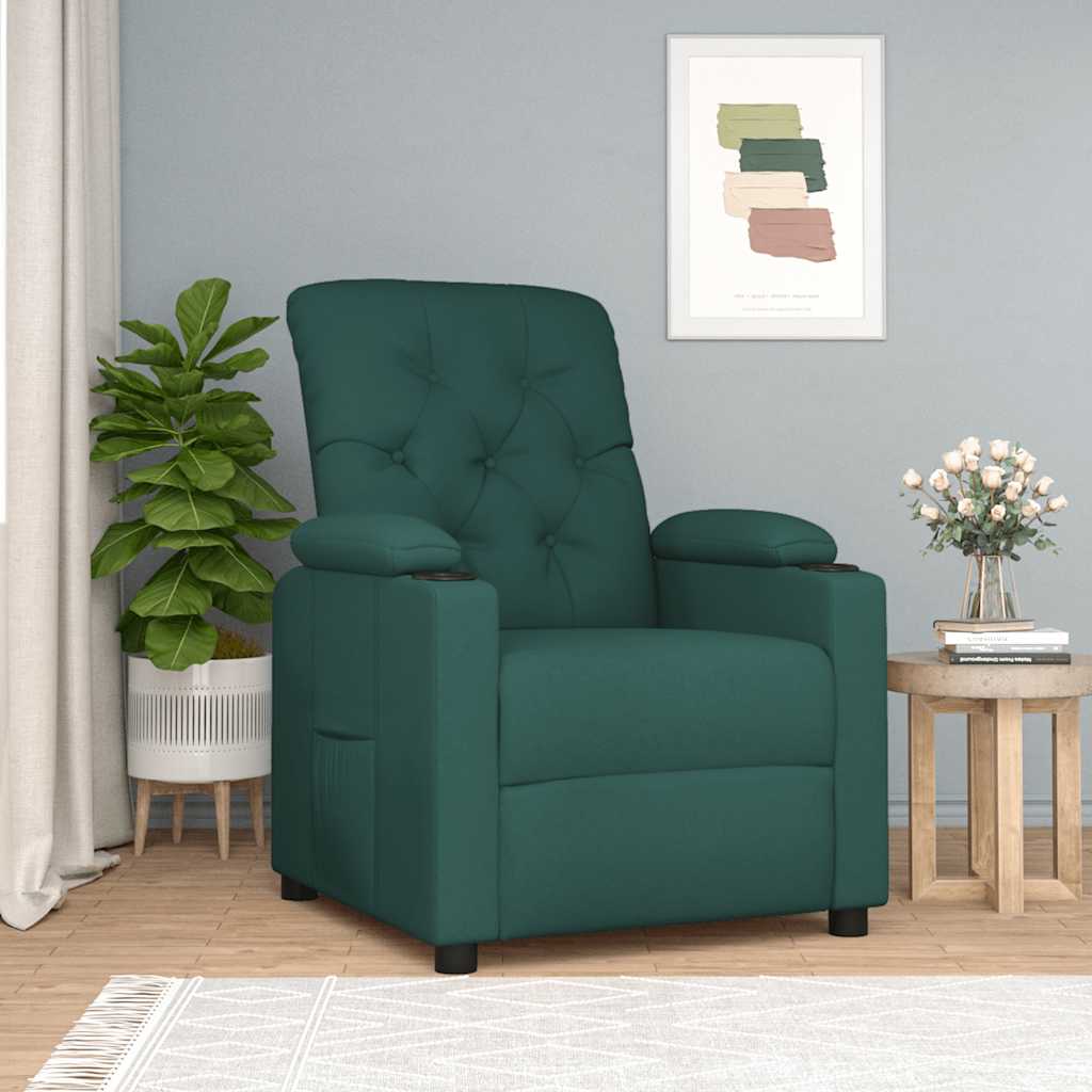 Fauteuil inclinable Vert foncé Tissu