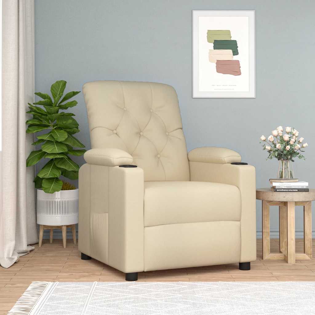 Fauteuil inclinable Crème Tissu