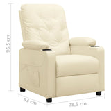 Fauteuil inclinable Crème Similicuir