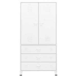 Garde-robe Blanc 90x50x180 cm Métal