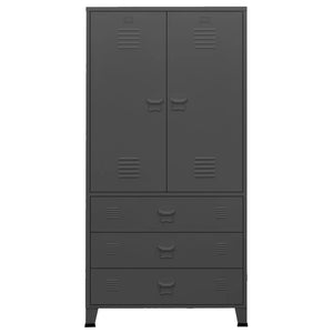 Garde-robe industrielle Anthracite 90x50x180 cm Métal