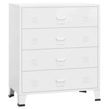 Armoire à tiroirs industrielle Blanc 78x40x93 cm Métal