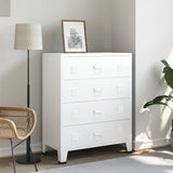 Armoire à tiroirs industrielle Blanc 78x40x93 cm Métal