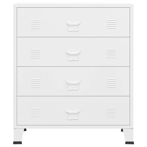 Armoire à tiroirs industrielle Blanc 78x40x93 cm Métal