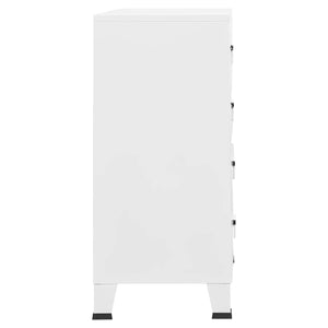 Armoire à tiroirs industrielle Blanc 78x40x93 cm Métal