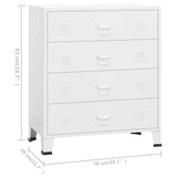 Armoire à tiroirs industrielle Blanc 78x40x93 cm Métal