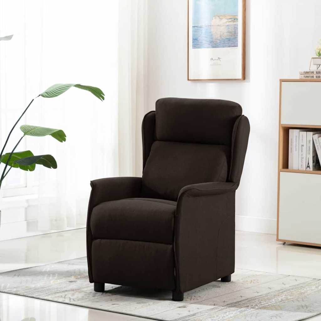 Fauteuil inclinable Marron foncé 67.5 x 93.5 x 101.5 cm tissu