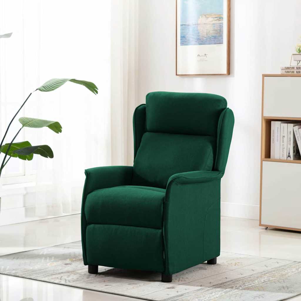 Fauteuil inclinable Vert foncé 67.5 x 93.5 x 101.5 cm tissu
