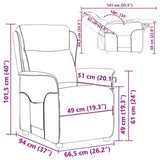 Fauteuil inclinable Vert foncé 67.5 x 93.5 x 101.5 cm tissu