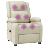 Fauteuil de massage blanc crème similicuir