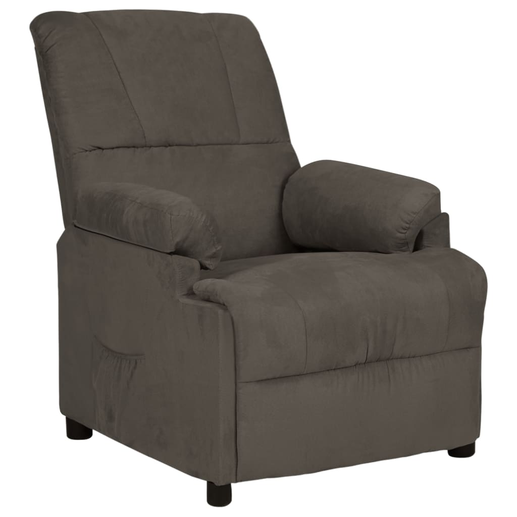 Fauteuil inclinable gris foncé tissu microfibre