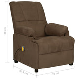 Fauteuil de massage marron tissu microfibre