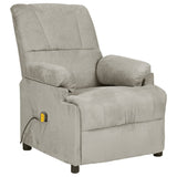Fauteuil de massage gris clair tissu microfibre