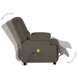 Fauteuil de massage gris foncé tissu microfibre