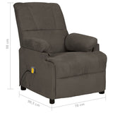 Fauteuil de massage gris foncé tissu microfibre