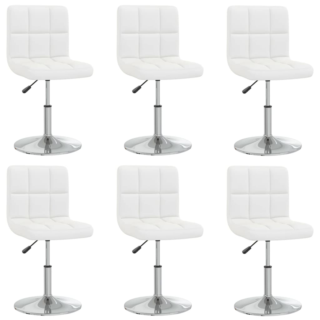 Chaises à manger lot de 6 blanc similicuir