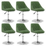 Chaises pivotantes à manger lot de 6 Vert foncé Velours