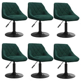 Chaises pivotantes à manger lot de 6 vert foncé velours