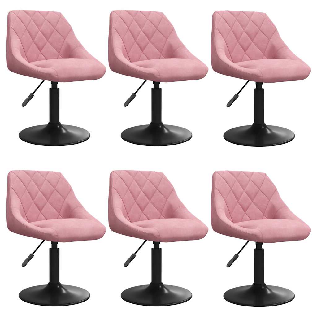 Chaises pivotantes à manger lot de 6 rose velours