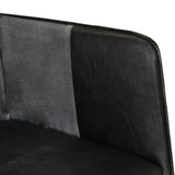 Chaise à oreilles Noir et gris Cuir véritable
