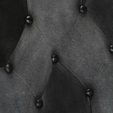 Chaise à oreilles Noir et gris Cuir véritable