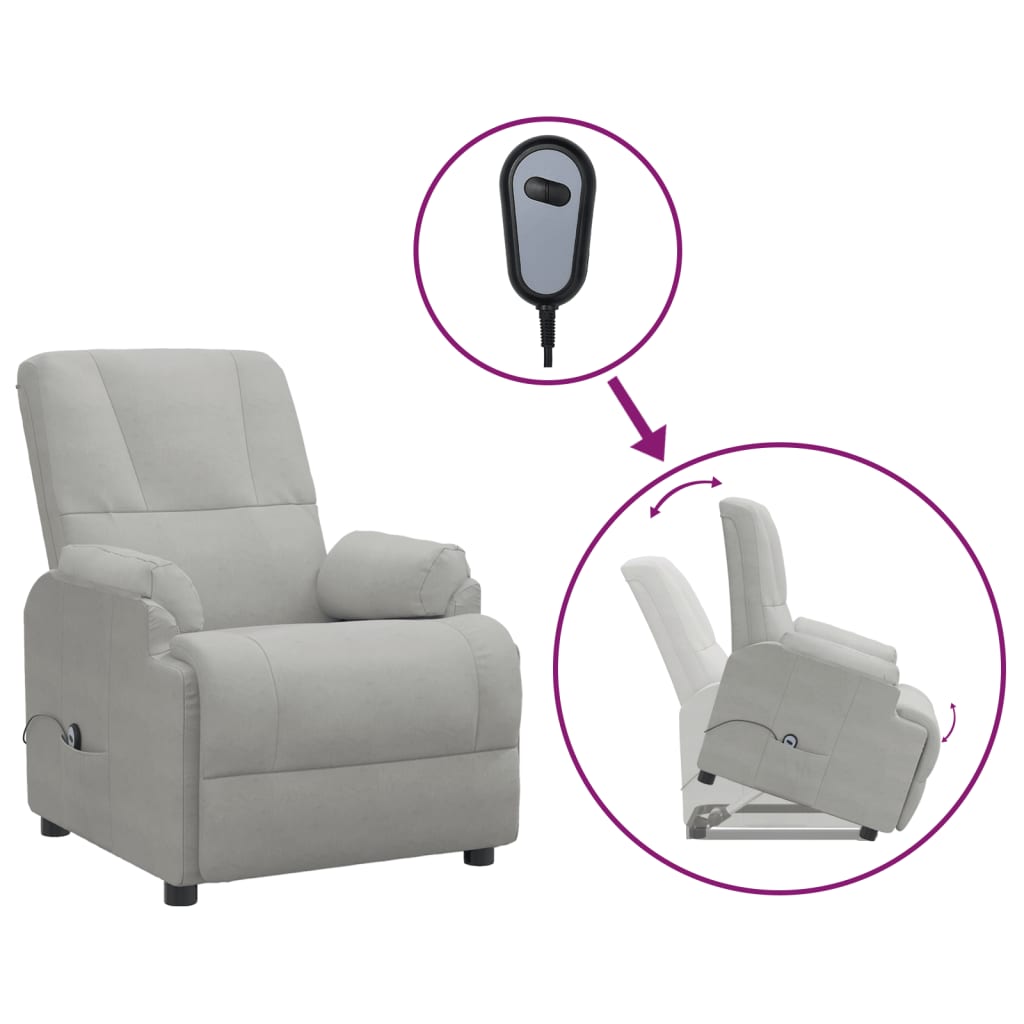 Fauteuil inclinable Gris clair Similicuir daim