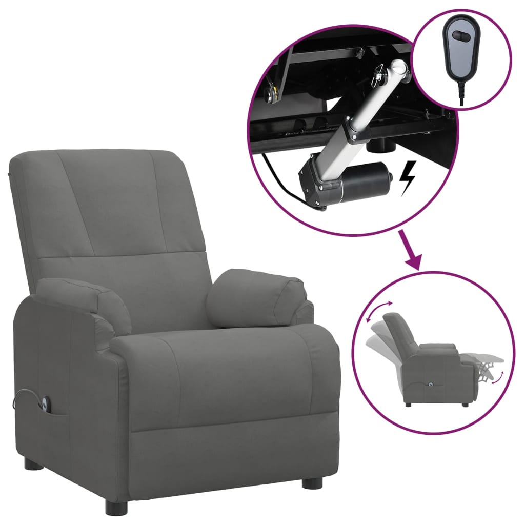 Fauteuil inclinable Gris foncé Similicuir daim