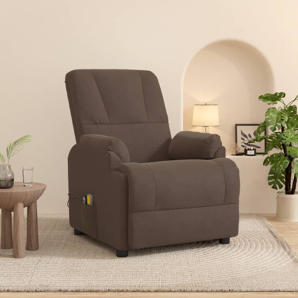Fauteuil de massage marron similicuir daim