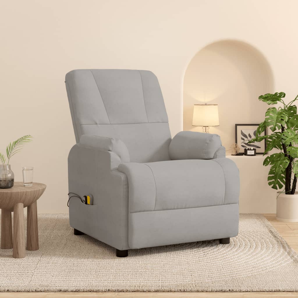 Fauteuil de massage gris clair similicuir daim