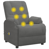 Fauteuil de massage gris foncé similicuir daim