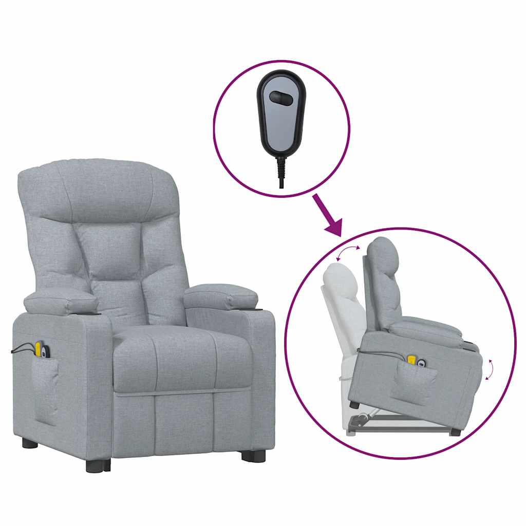 Fauteuil de massage inclinable Gris clair Tissu