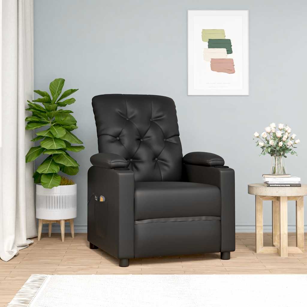 Fauteuil de massage Noir Similicuir