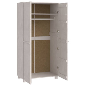 Garde-robe HAMAR Blanc 89x50x180 cm Bois massif de pin