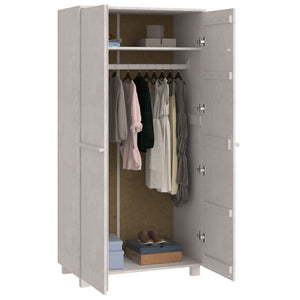 Garde-robe HAMAR Blanc 89x50x180 cm Bois massif de pin