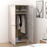 Garde-robe HAMAR Blanc 89x50x180 cm Bois massif de pin