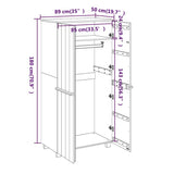 Garde-robe HAMAR Blanc 89x50x180 cm Bois massif de pin