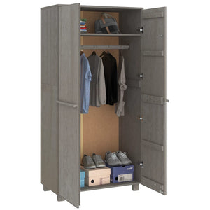 Garde-robe HAMAR Gris clair 89x50x180 cm Bois massif de pin