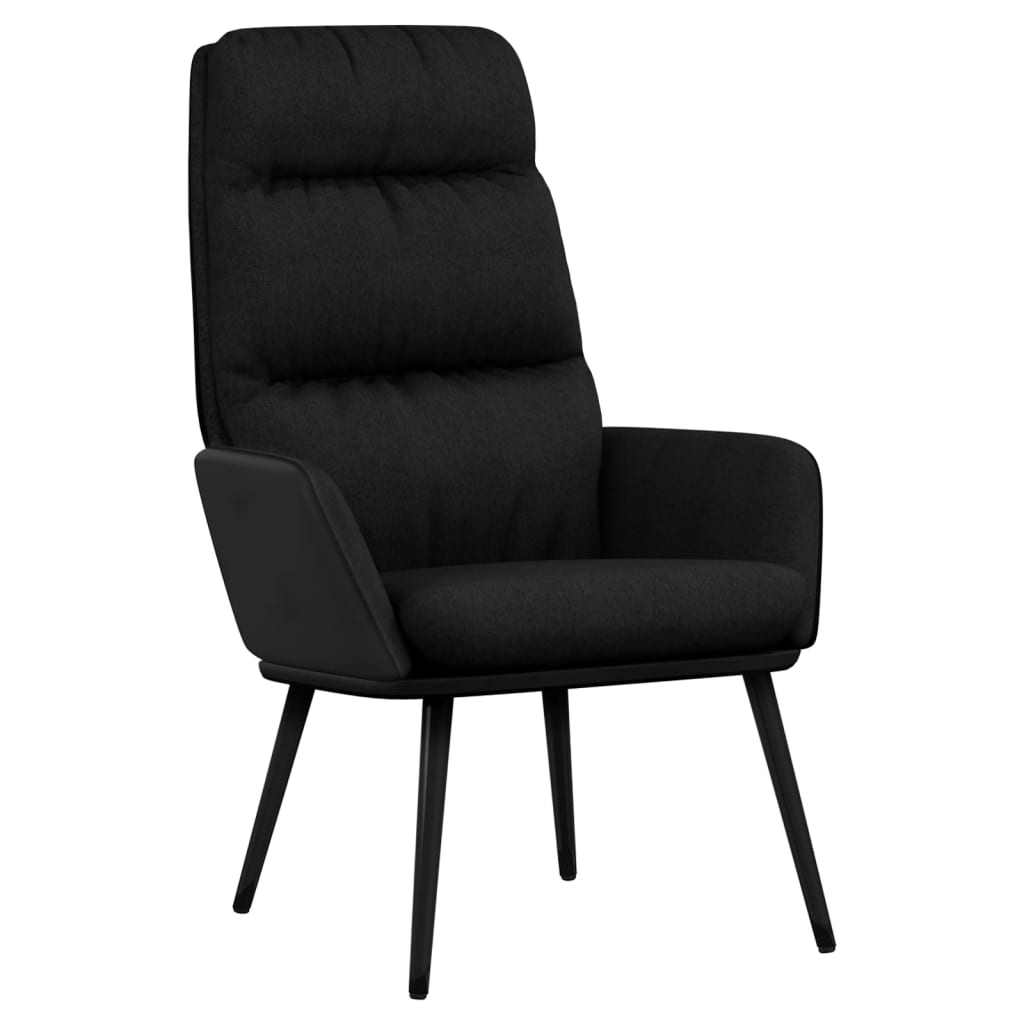 Chaise de relaxation Noir Tissu