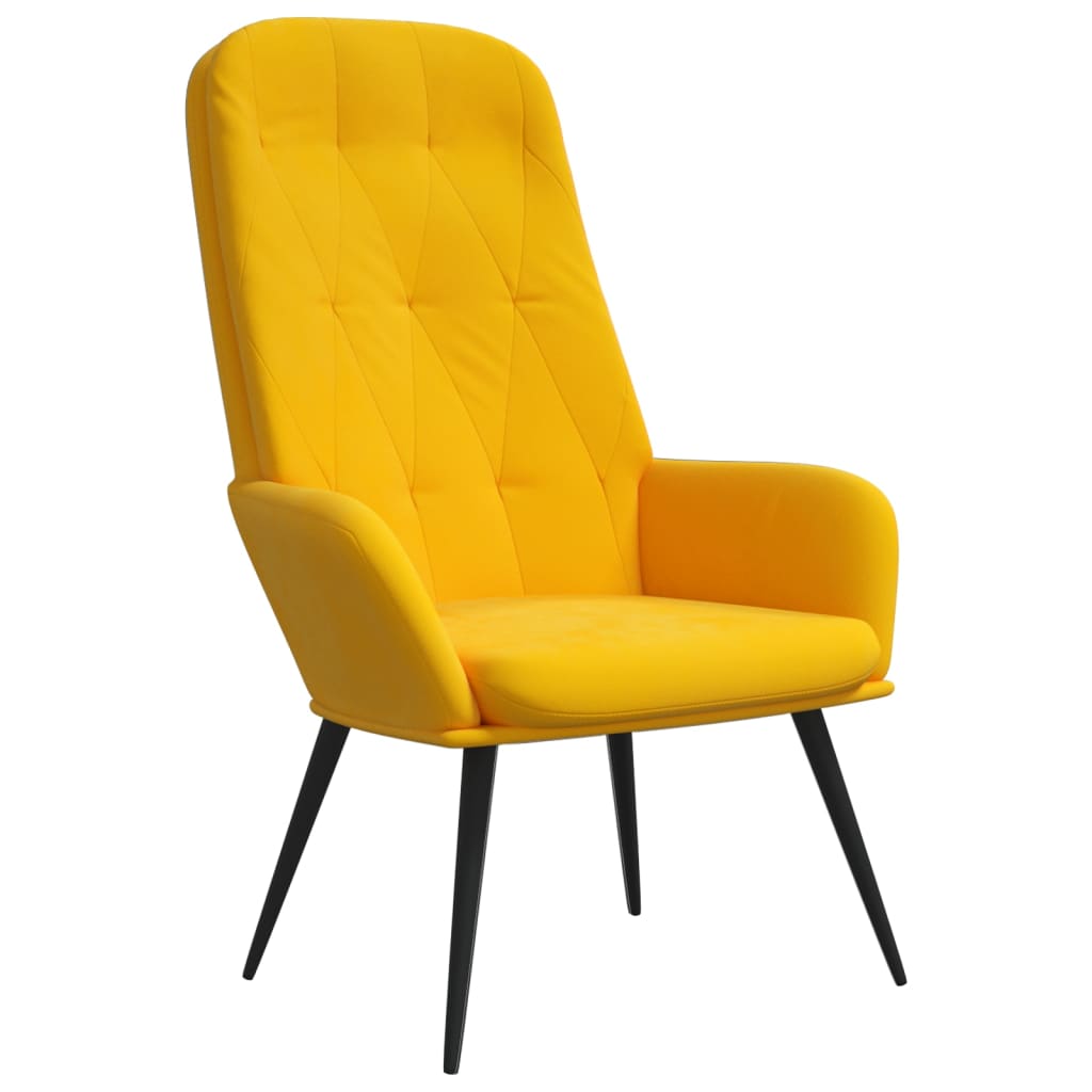 Chaise de relaxation Jaune moutarde Velours