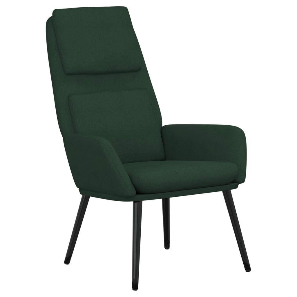 Chaise de relaxation Vert foncé Tissu