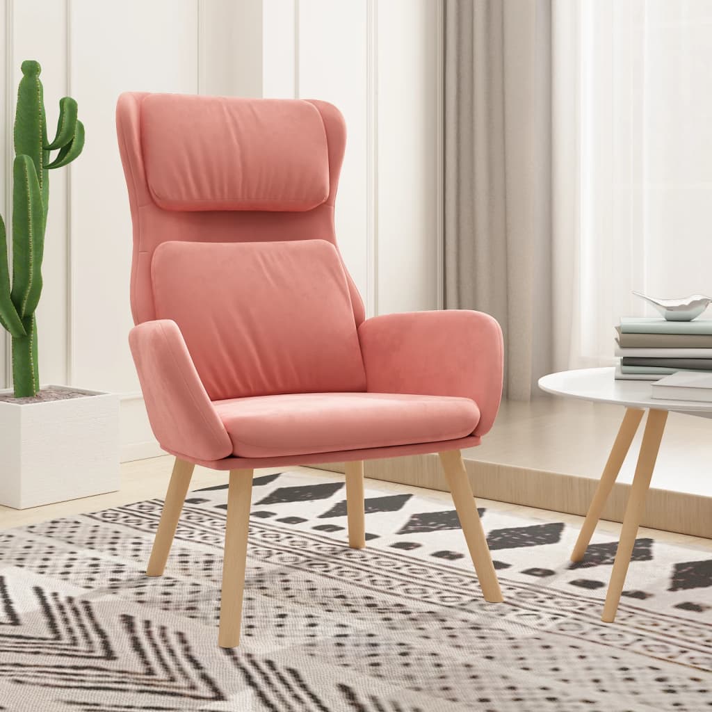 Chaise de relaxation Rose Velours