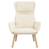 Chaise de relaxation Blanc crème Velours