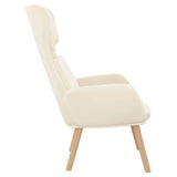 Chaise de relaxation Blanc crème Velours