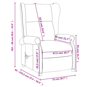 Fauteuil inclinable Noir Tissu