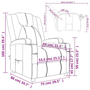 Fauteuil inclinable Noir Similicuir