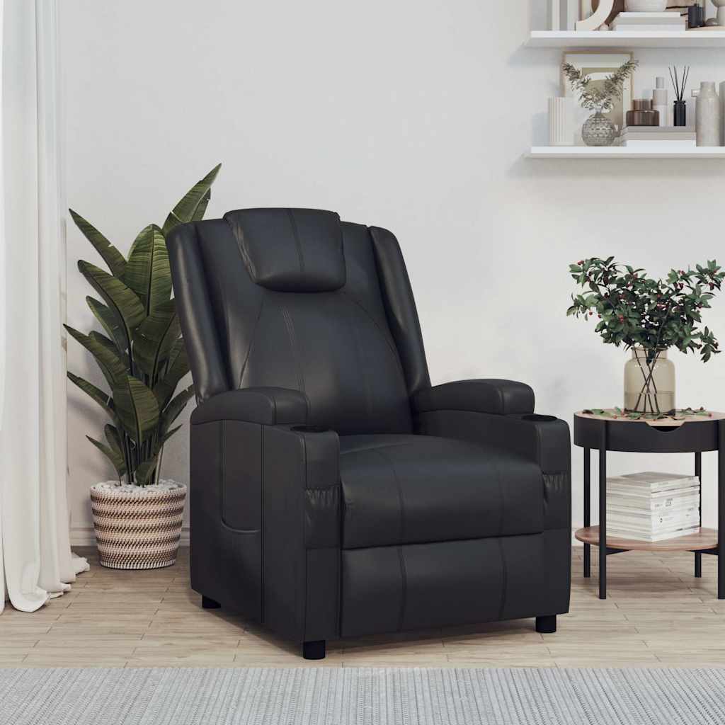 Fauteuil inclinable Noir Similicuir