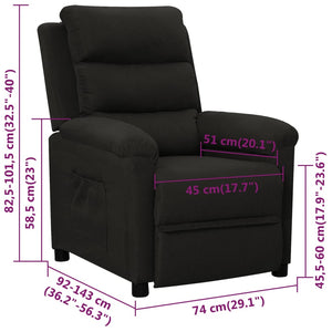 Fauteuil inclinable Noir Tissu