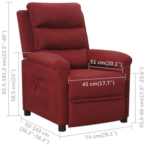 Fauteuil inclinable Rouge bordeaux Tissu
