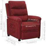 Fauteuil inclinable Rouge bordeaux Tissu